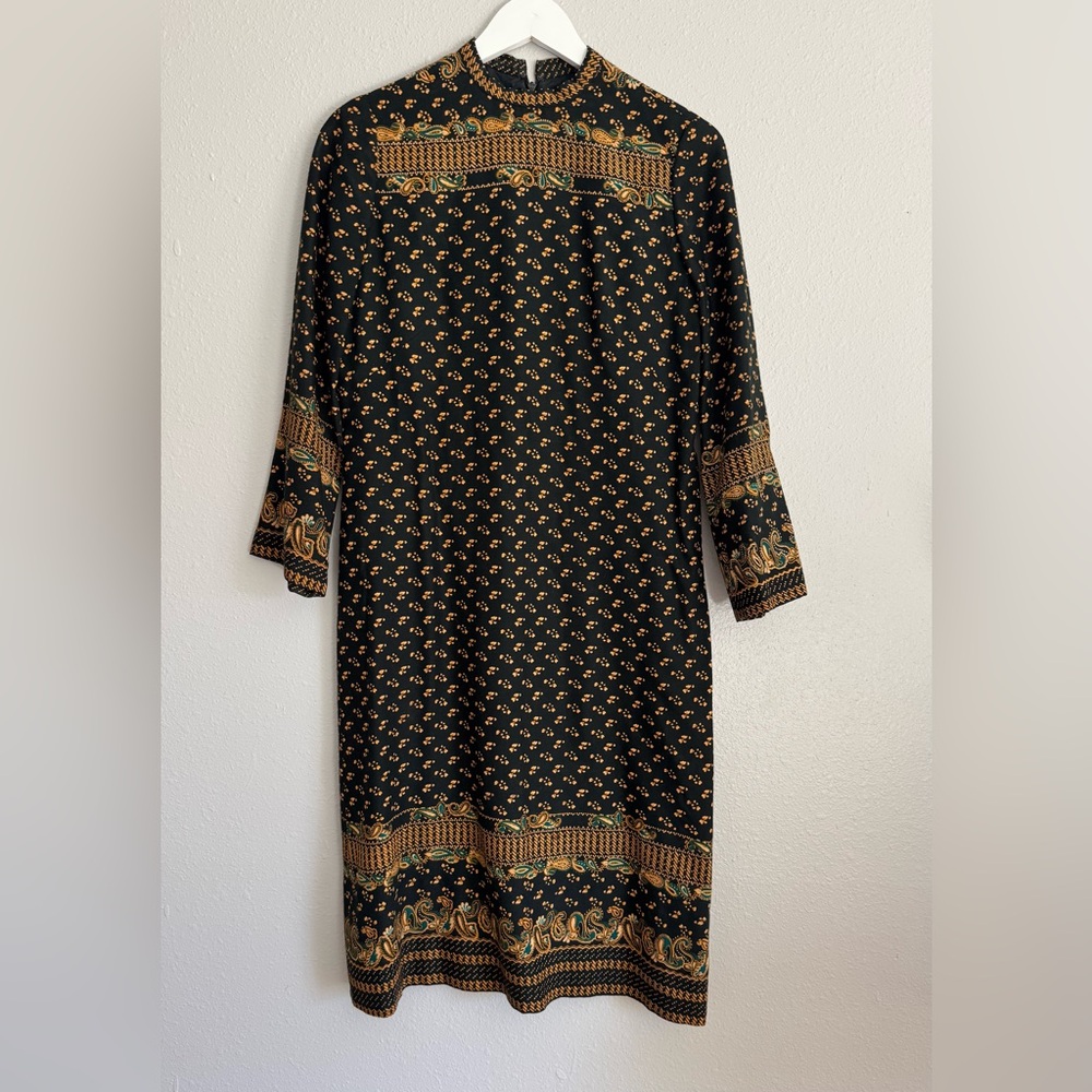 Vintage‎ Adele Simpson 60s Mod Paisley Print Dress